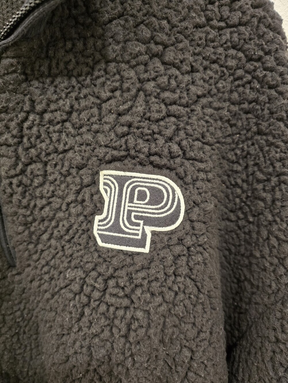 Victoria's Secret PINK Black Cozy Polar  pullover Sherpa sweater S - Picture 2 of 4